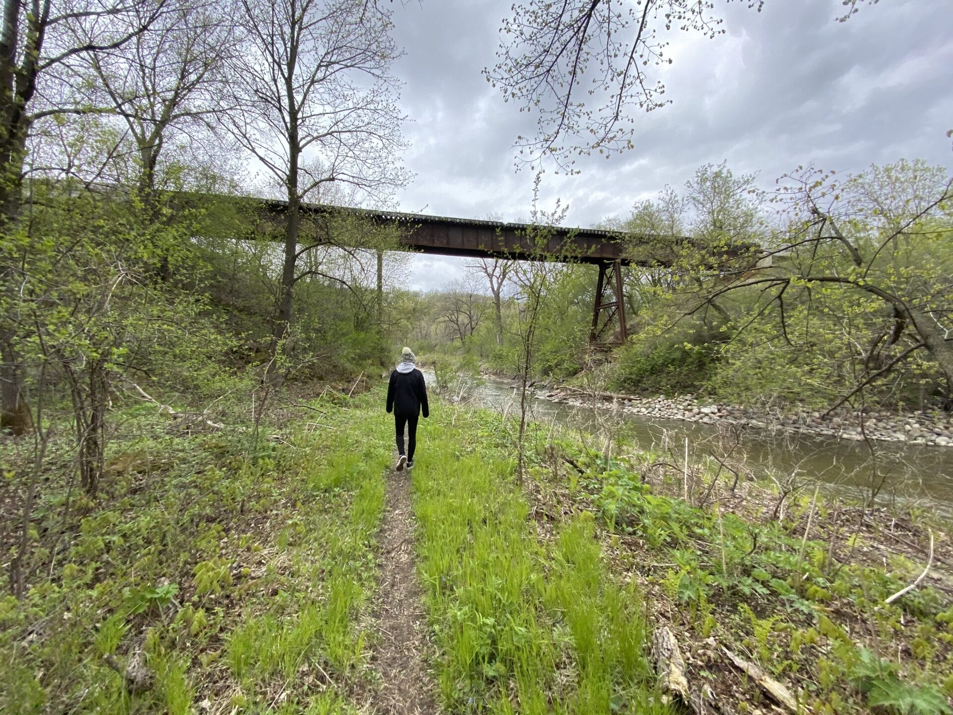 Camden State Park - Quiet Walking Path under Rail Bridge
