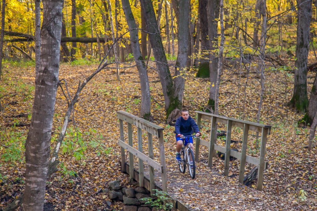 Camden State Park - Biking Bridge in Fall