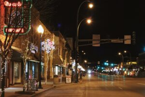 Main Street view at night
