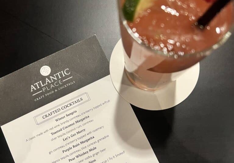 Atlantic Place menu and cocktail